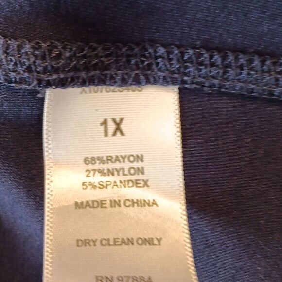 Lemon Tart Plus Navy Blue Ponte Dress. Dark Academia, Classic, Professional - Picture 9 of 9